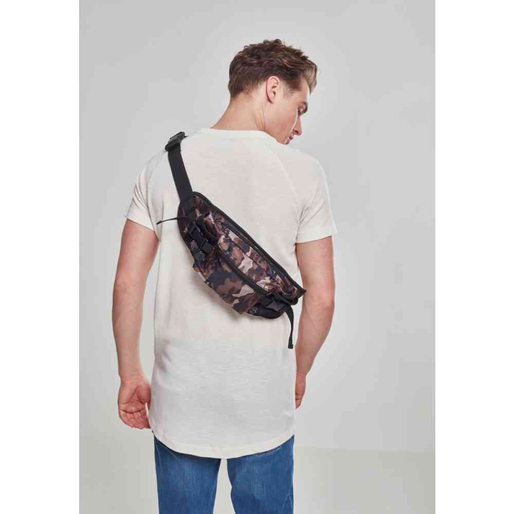 Urban Classics - Nylon Hip Bag blk/browncamo one size Gürteltasche - Schwarz/Braun